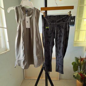 LOT OF 2 ADIDAS Stella McCartney WOMEN SMALL S  TOP, UNDER ARMOUR LEGGINGS S